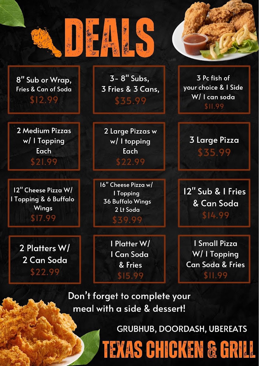 Texas Chicken & Grill Menu - Image 1
